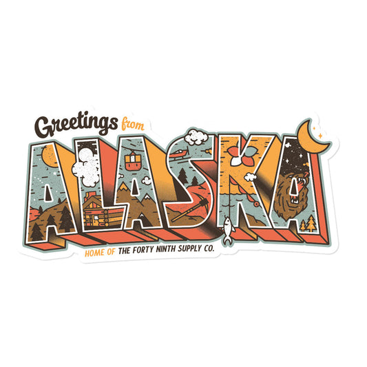 Greeting From Alaska Sticker