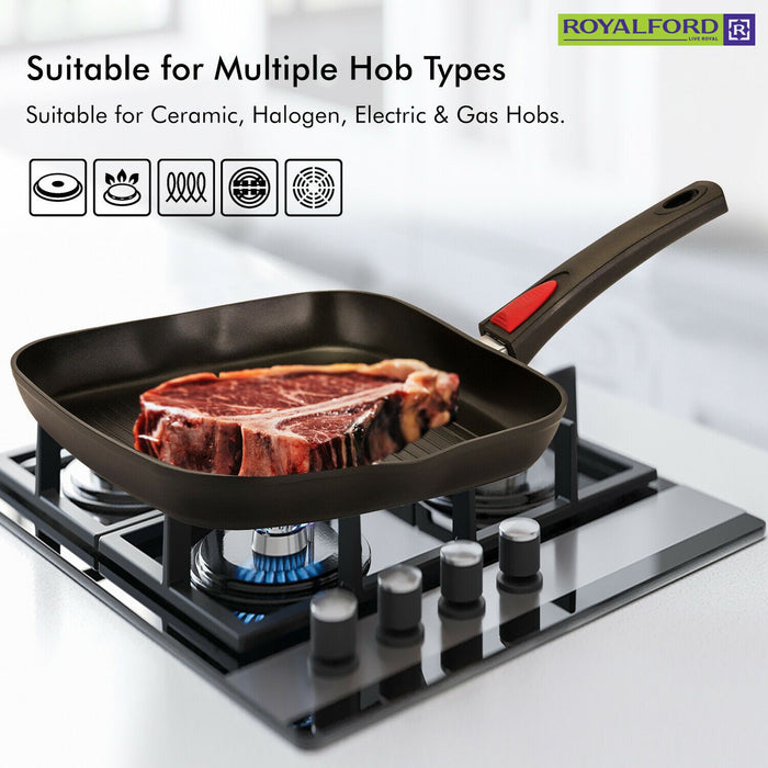 Grill Frying Pan With Detachable Handle By Royalford Royalford