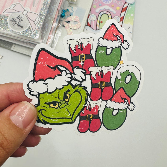 Grinch Ho Ho Vinyl Stickers