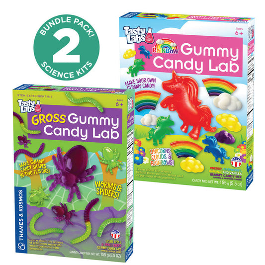 Gummy Candy Experiment Kits 2-Pack . Rainbow Gummy Candy Lab & Gross Gummy Candy Lab STEM Thames & Kosmos
