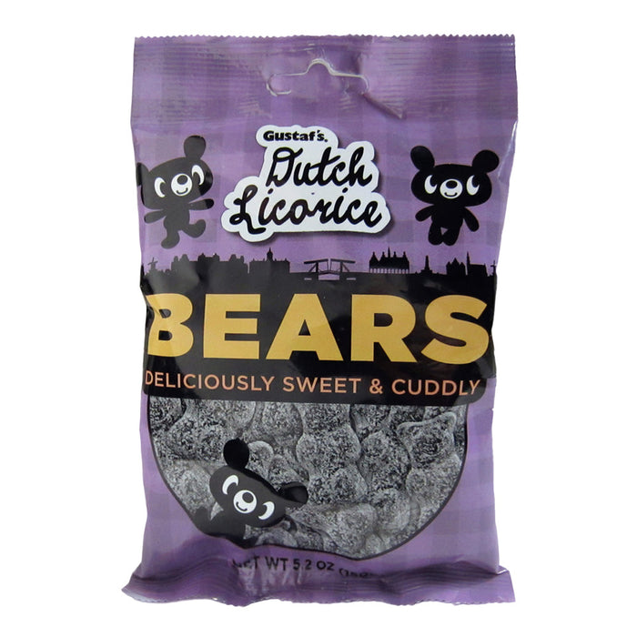 Gustaf's Bears Sugared Licorice 5.2oz Peg Bag - 12ct