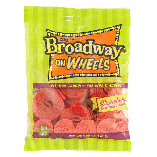 Gustaf's Wheels Strawberry Broadway 5.29oz Peg Bag - 12ct