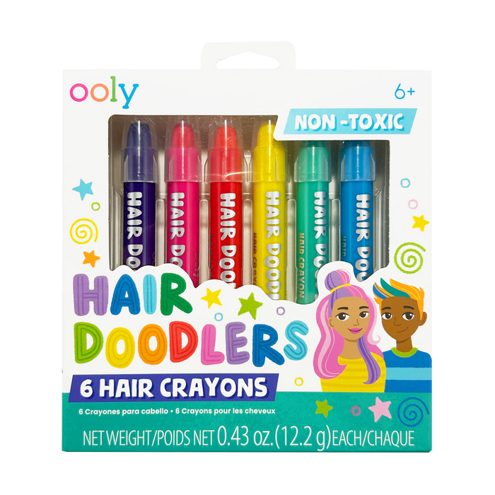 OOLY Hair Doodlers Hair Crayons - Set of 6 front of packaging