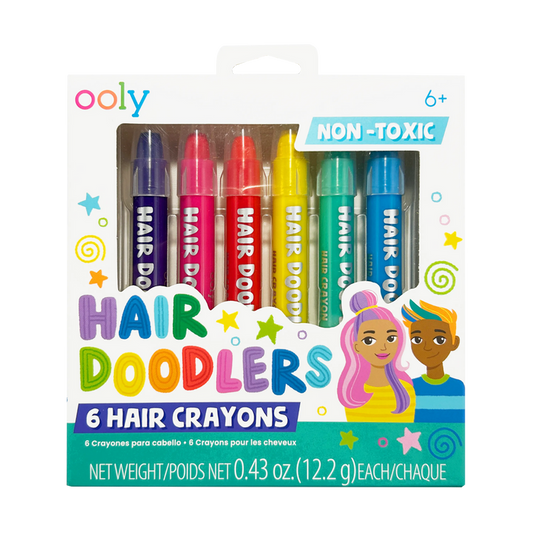 OOLY Hair Doodlers Hair Crayons - Set of 6 front of packaging