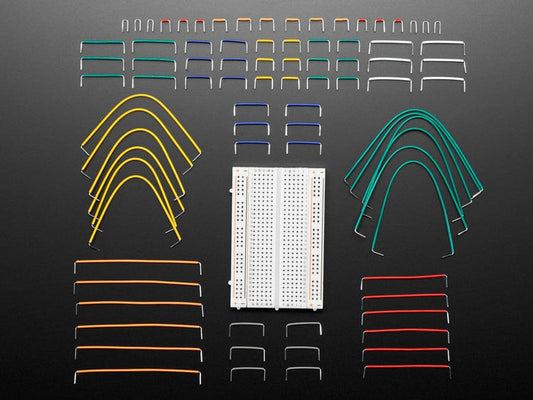 Half Size Breadboard + 78 Piece 22AWG Jumper Wire Bundle by Adafruit - The Pi Hut