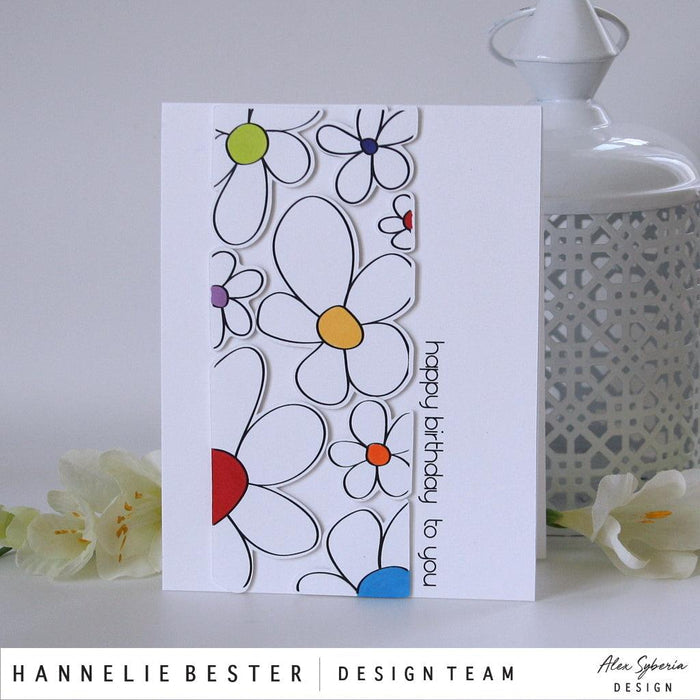 Happy Flowers Slimline Card Panel - Alex Syberia Designs