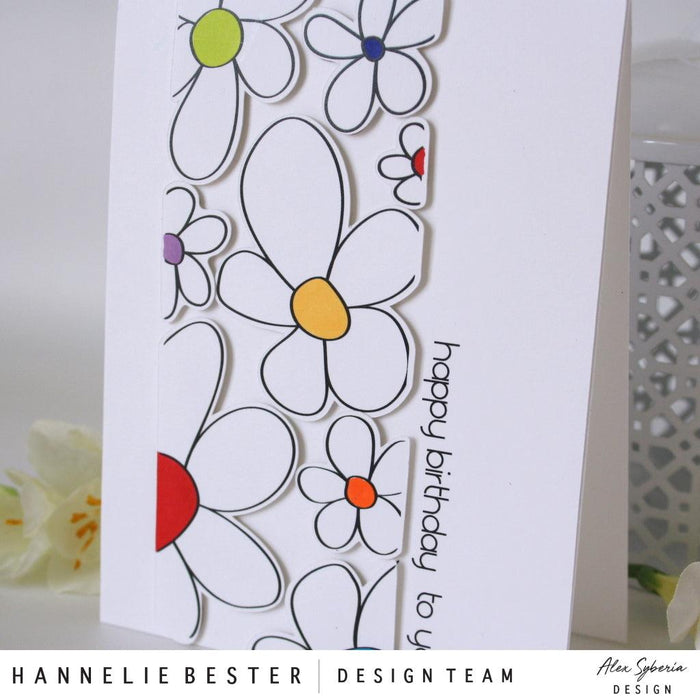 Happy Flowers Slimline Card Panel - Alex Syberia Designs