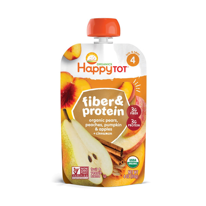 Happy Tot Organics Pears, Peaches, Pumpkin & Apples + Cinnamon/Apples, Guavas & Beets Toddler Pouch 113G 4oz  a yummy snack with the extra nutrition that your tot needs-81957301172 Hannah's Variety Store