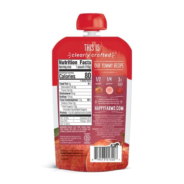 Happy Tot Organics Pears, Peaches, Pumpkin & Apples + Cinnamon/Apples, Guavas & Beets Toddler Pouch 113G 4oz  a yummy snack with the extra nutrition that your tot needs-81957301172 Hannah's Variety Store