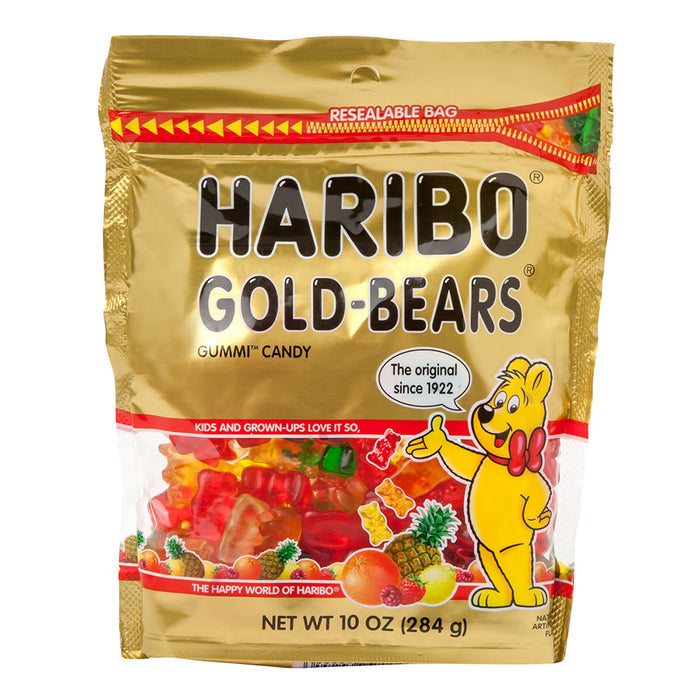 Haribo Gummi Candy Gold Bears 10oz Stand Up Bag - 8ct