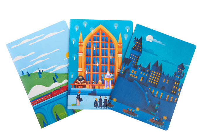 Harry Potter: Exploring Hogwarts Sewn Notebook Collection (Set of 3)