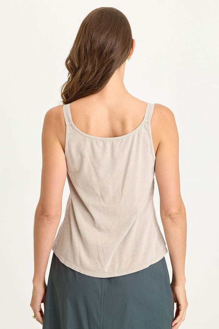 Wearables Hedley Gauze/Jersey Box Pleat Tank
