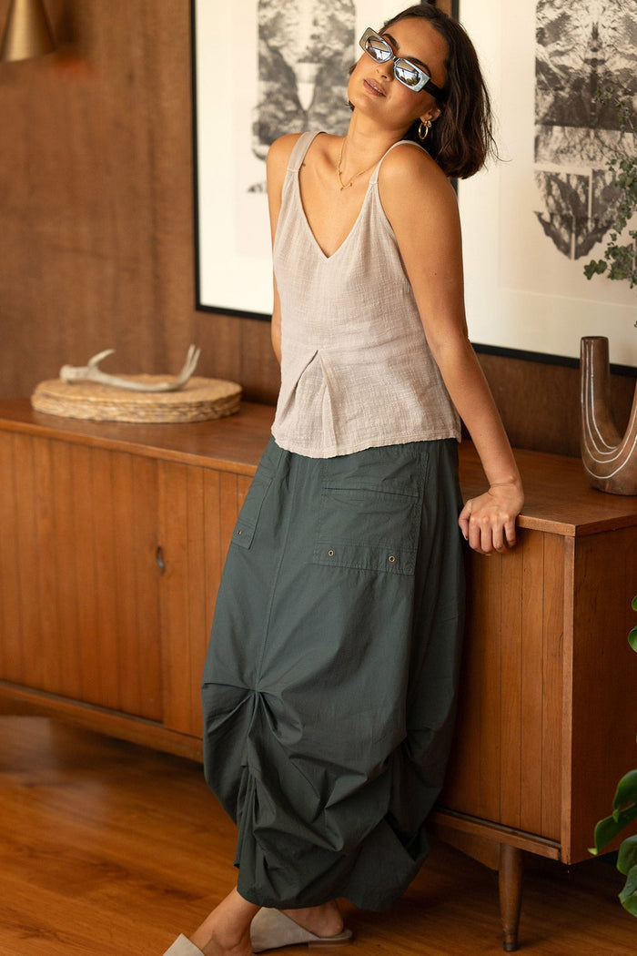Wearables Hedvig Poplin Pleated Hem Skirt