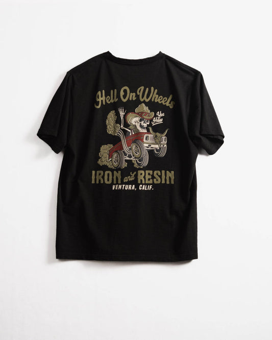 Hell On Wheels Pocket Tee - Iron & Resin