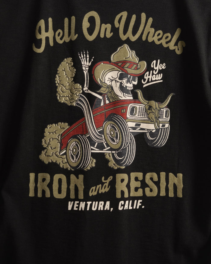 Hell On Wheels Pocket Tee - Iron & Resin