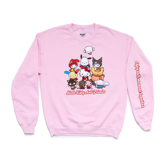 Hello Kitty and Friends Adult Cozy Group Crewneck (Pink) Apparel Mad Engine Global LLC