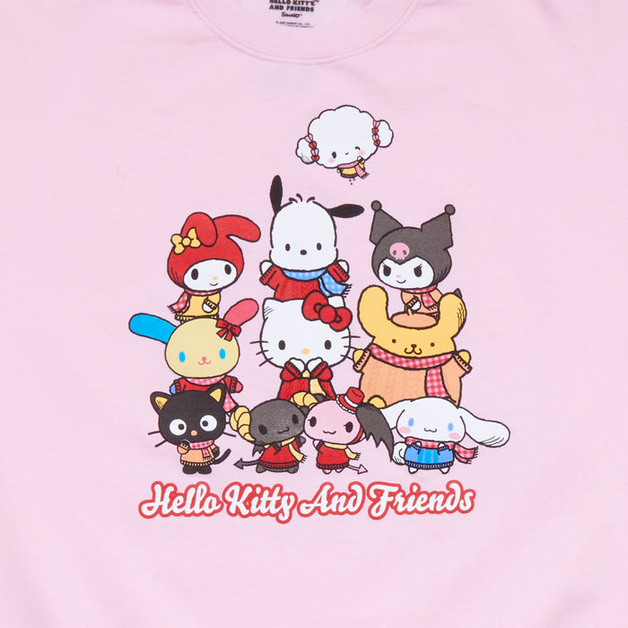 Hello Kitty and Friends Adult Cozy Group Crewneck (Pink) Apparel Mad Engine Global LLC