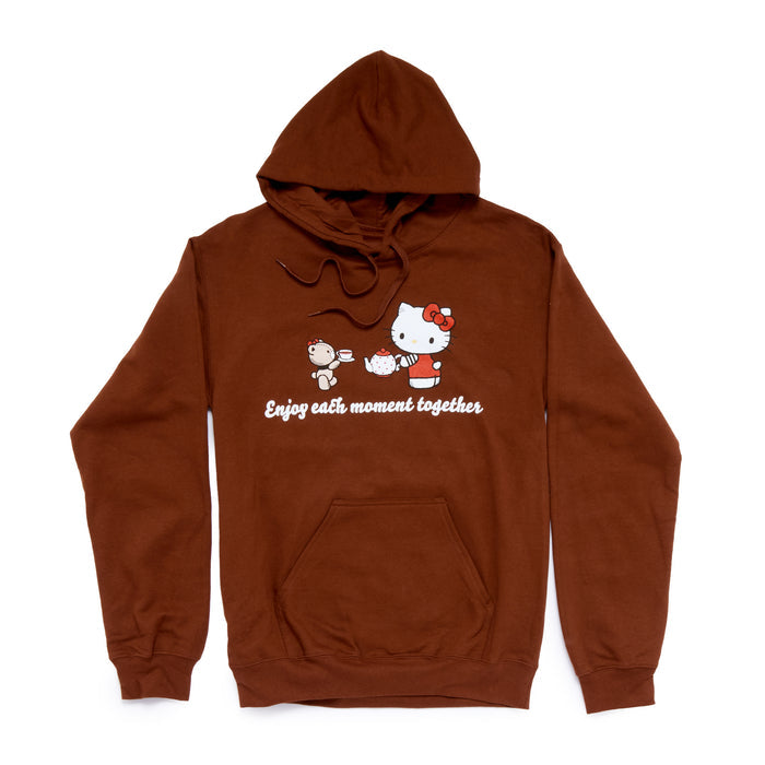 Hello Kitty and Friends Adult Enjoy Each Moment Hoodie (Brown) Apparel Mad Engine Global LLC