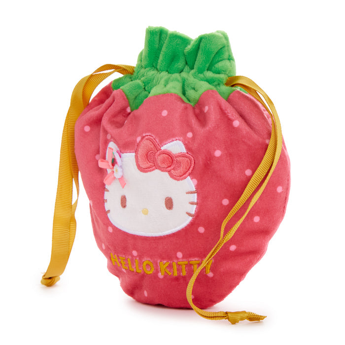 Hello Kitty Drawstring Pouch (Strawberry News 50th Anniversary) Bags Global Original