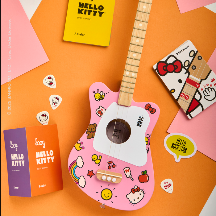 Hello Kitty x Loog Kids Mini Acoustic Guitar (Pink) Home Goods Loog Guitars