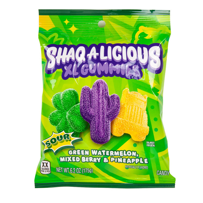 Hershey's Shaq a licious Sour XL Gummy Candy Peg Bag - 12 Count