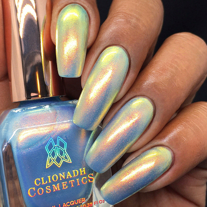 Close up of nails done with Hilt Nail Lacquer on medium skin tone.
