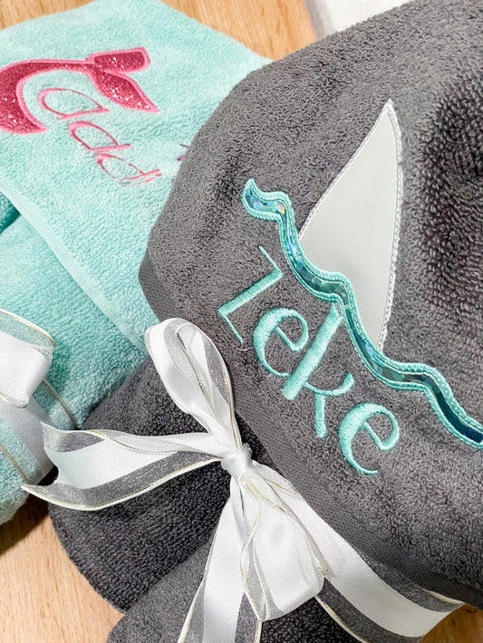 Hooded Towel Name Applique