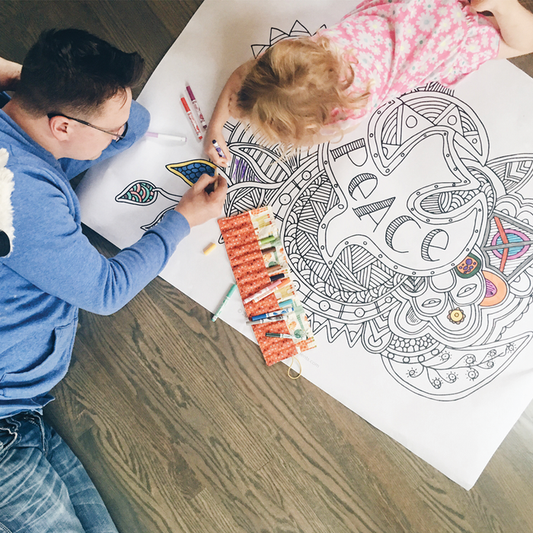 People coloring Hope, Peace, Joy, and Love Coloring Posters