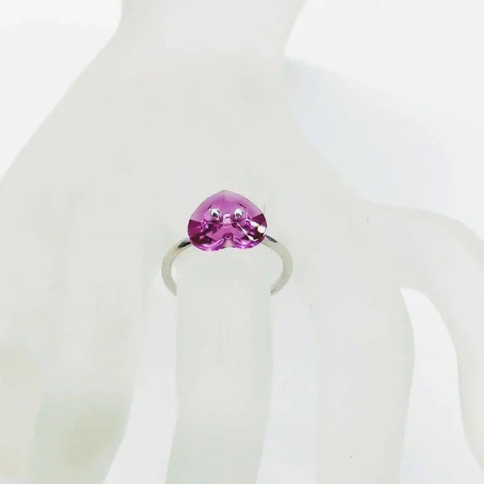 AMD1201Super Sparkly Sterling Silver Swarovski Crystal Heart Bling Ring JewelryRing$ 38.00Alexa Martha Designs