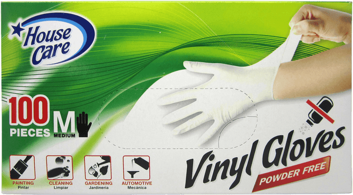 House Care, Vinyl, Powder Free, Disposable Gloves (in Medium, Large, Extra-Large) CH99232/CH99233/CH99234 MEGA