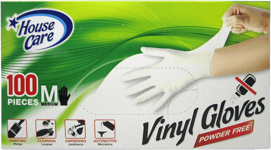 House Care, Vinyl, Powder Free, Disposable Gloves (in Medium, Large, Extra-Large) CH99232/CH99233/CH99234 MEGA