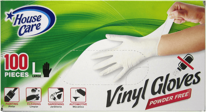 House Care, Vinyl, Powder Free, Disposable Gloves (in Medium, Large, Extra-Large) CH99232/CH99233/CH99234 MEGA