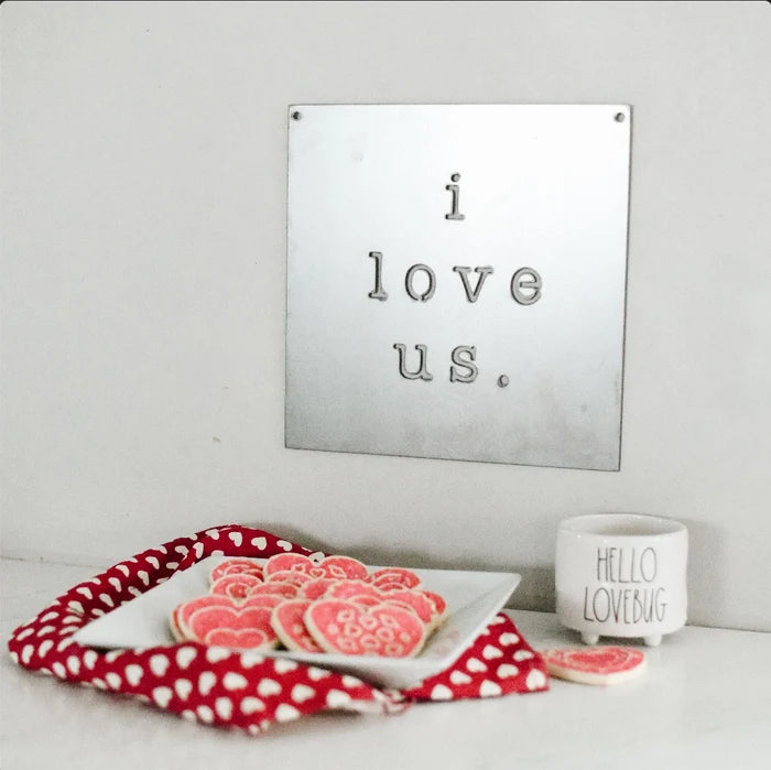 I Love Us Square Wall Decor