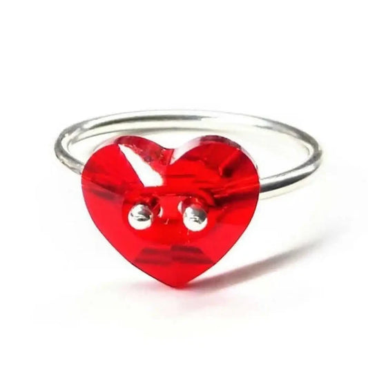 AMD1008Red Sparkly Sterling Silver Swarovski Crystal Heart Bling Ring JewelryRings$ 43.00Alexa Martha Designs