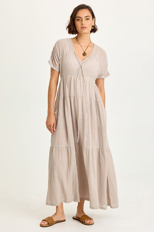 Wearables Ignatz Gauze Tiered V-Neck Dress