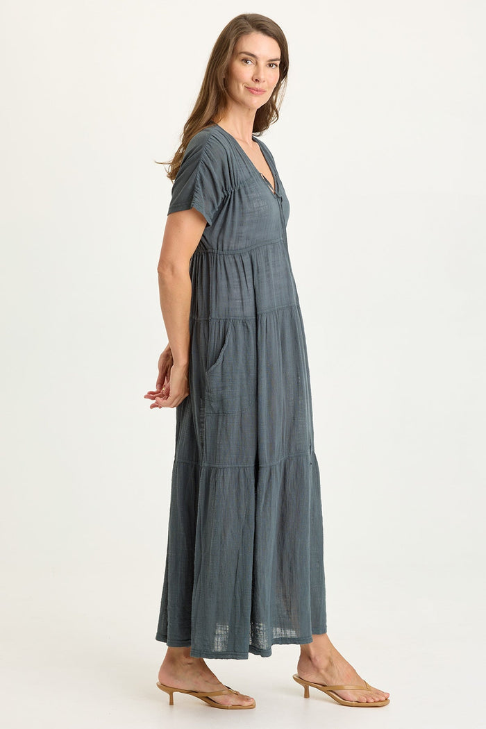 Wearables Ignatz Gauze Tiered V-Neck Dress