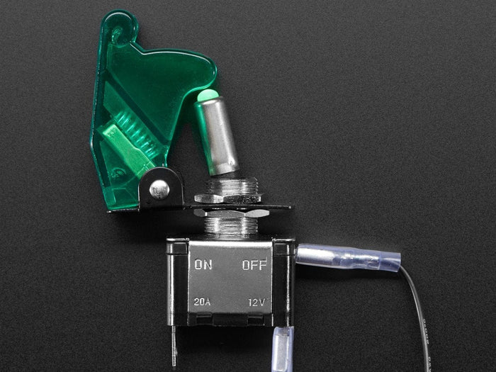 Illuminated Toggle Switch with Cover - Green by The Pi Hut - The Pi Hut