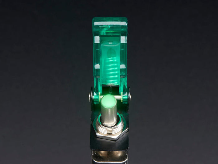 Illuminated Toggle Switch with Cover - Green by The Pi Hut - The Pi Hut