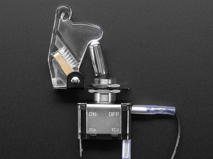 Illuminated Toggle Switch with Cover - White / Clear by The Pi Hut - The Pi Hut