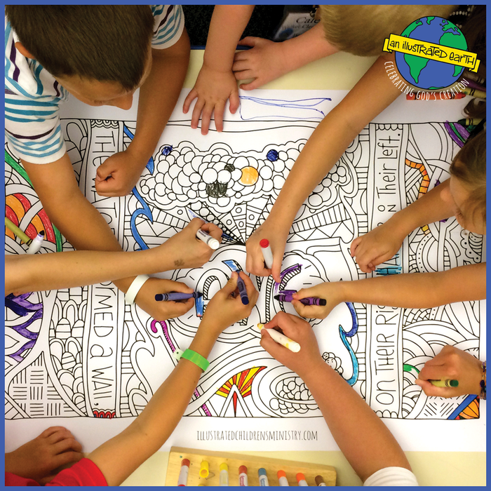 people coloring Illustrated Earth Coloring Posters