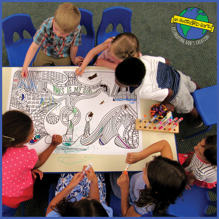 people coloring Illustrated Earth Coloring Posters