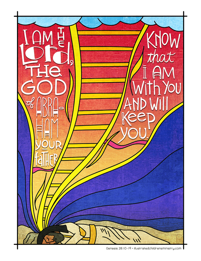 Illustration to accompany children's moment -Jacob's ladder