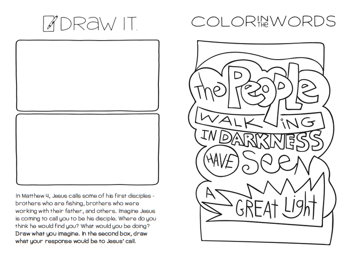 Coloring worship bulletin
