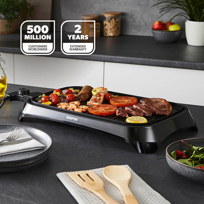 Indoor Smokeless Electric Barbeque Grill With Hot Plate