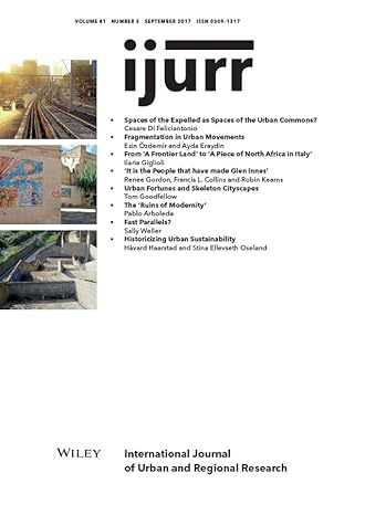 International Journal Of Urban And Regional Research: Issue 5