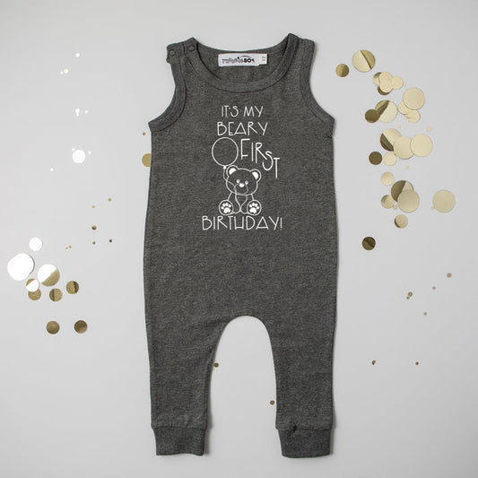 "It's My Beary First Birthday" Slim Fit First Birthday Romper