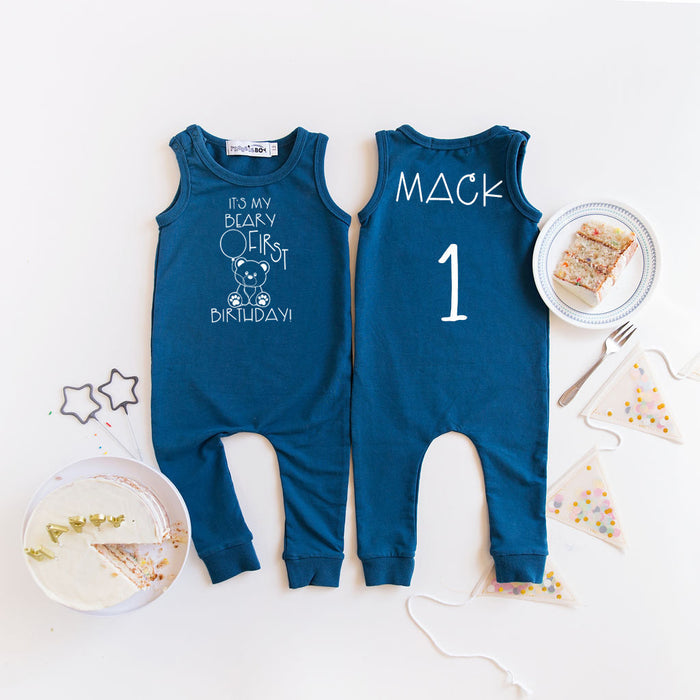 "It's My Beary First Birthday" Slim Fit First Birthday Romper