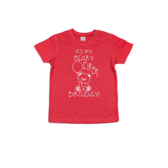 "It's My Beary First Birthday" Teddy Bear Themed Personalized Birthday T-shirt/Bodysuit