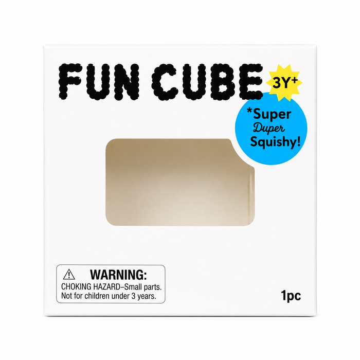 J'adore 2.5 Inch Fun Cube Squishy Fidget Sensory Toy - CLEAR