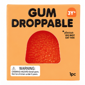 J'adore 2.5 Inch Gum Droppable Squishy Fidget Sensory Toy - ORANGE